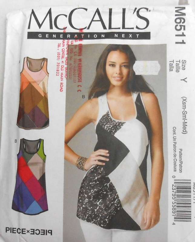 McCALLS M6511 LOOSE FITTNG PULLOVER TUNICS SIZE XS-S-M (4-14) COMPLETE-CUT TO MEDIUM