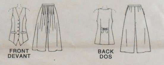 McCALLS 7215 LINED WAISTCOAT-SPLIT SKIRT SIZE 8-10-12-14 COMPLETE-UNCUT-F/FOLDED