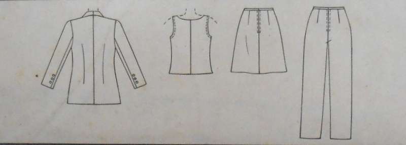 McCALLS 9572 LINED JACKET-LINED SKIRT-TOP-PANTS SIZE 4 COMPLETE-UNCUT-F/FOLDED
