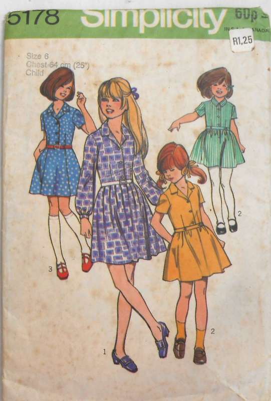 SIMPLICITY 5178 GIRLS DRESS SIZE 6 YEARS BREAST 64 CM - THE POCKET PATTERN IS NOT SUPPLIED