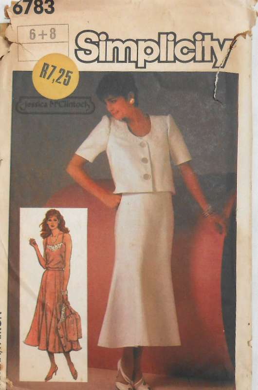 SIMPLICITY 6783 CAMISOLE-SKIRT-UNLINED JACKET SIZE 6-8-COMPLETE