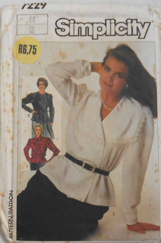 SIMPLICITY 7229 BLOUSE IN 2 LENGTHS SIZE 14-COMPLETE-UNCUT-F/FOLDED