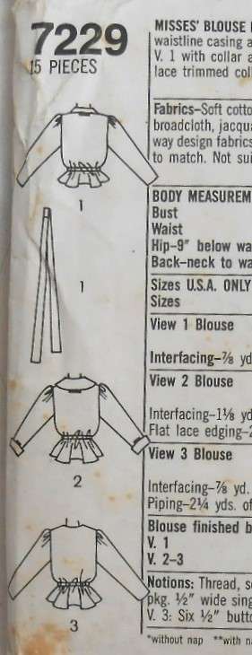 SIMPLICITY 7229 BLOUSE IN 2 LENGTHS SIZE 14-COMPLETE-UNCUT-F/FOLDED