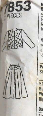 SIMPLICITY 7853 LINED JACKET (PATCHWORK EFFECT) & SKIRT SIZE 8-18 COMPLETE-CUT TO 18