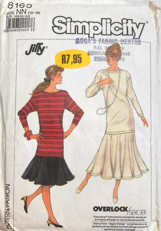 SIMPLICITY 8165 PULL ON SKIRT & PULLOVER TUNIC SIZE 10-16 COMPLETE CUT TO 16