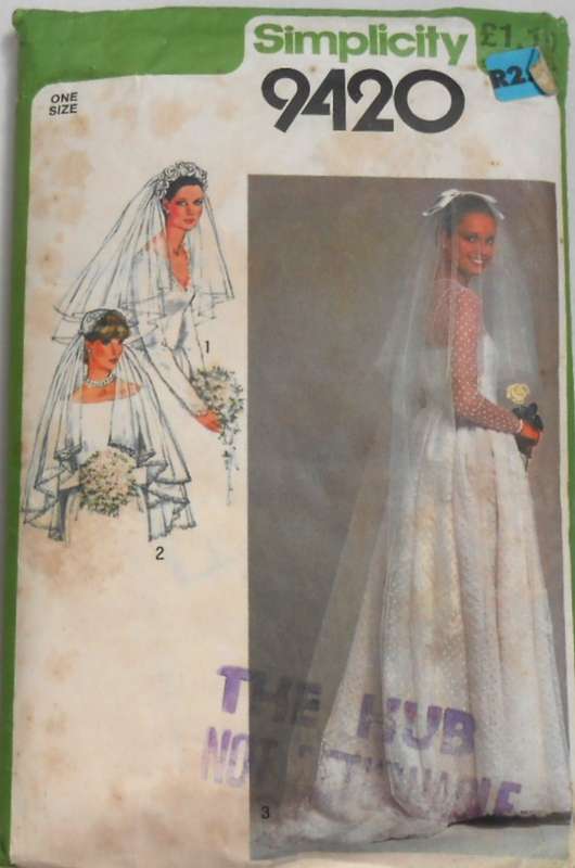 SIMPLICITY 9420 BRIDAL HEADPIECES & VEILS ONE SIZE COMPLETE