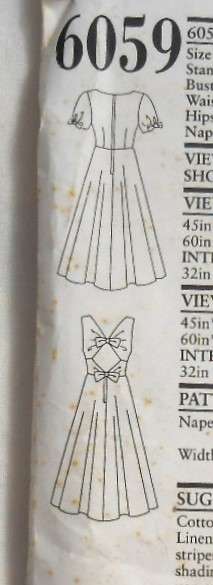 NEW LOOK PATTERNS 6059 HIGH WAIST FITTED DRESS WITH BACK FEATURE SIZES 6-16 COMPLETE-UNCUT-F/FOLDED