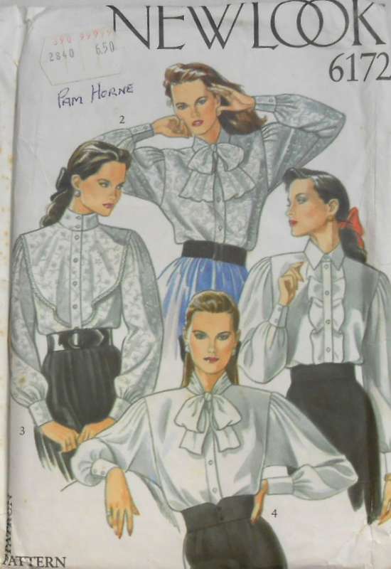 NEW LOOK PATTERNS 6172 SET OF BLOUSES WITH COLLAR VARIATIONS SIZES 8-18 COMPLETE-UNCUT-F/FOLDED