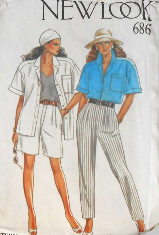 NEW LOOK PATTERNS 6865 SHIRT-PANTS-SHORTS SIZES 8-18 COMPLETE-UNCUT-F/FOLDED