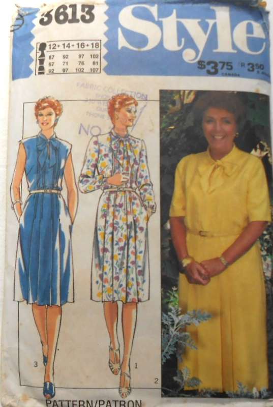 STYLE 3613 PULLOVER DRESS SIZE 12-14-16-18 COMPLETE-CUT 16/18