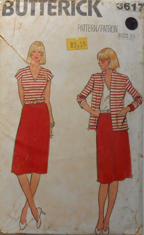 BUTTERICK 3617 DRESS & JACKET SIZE 14 COMPLETE-PART CUT