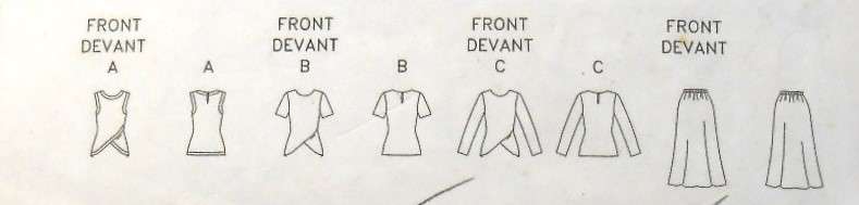 BUTTERICK B4125 TOP HEM VARIATIONS-SKIRT SIZE MEDIUM 14-16-18 COMPLETE-TOP CUT TO 14-SKIRT-18