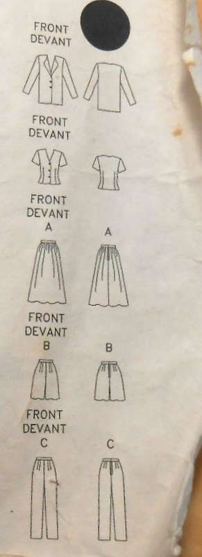 BUTTERICK 4504 JACKET-TOP-SKIRT-SHORTS-PANTS SIZE 12-14-16 COMPLETE-CUT TO 16