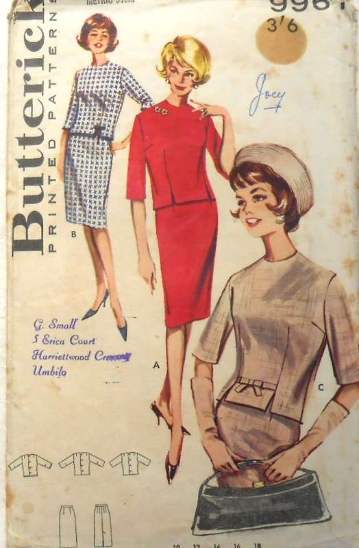 VINTAGE BUTTERICK 9961 TWO PIECE DRESS SIZE 16 BUST 36 COMPLETE
