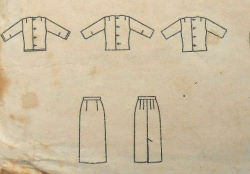 VINTAGE BUTTERICK 9961 TWO PIECE DRESS SIZE 16 BUST 36 COMPLETE