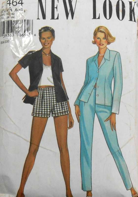 NEW LOOK PATTERNS 6464 JACKET-PANTS-SHORTS SIZES 6-16 COMPLETE-CUT TO 8-PATTERN TORN PANTS 7