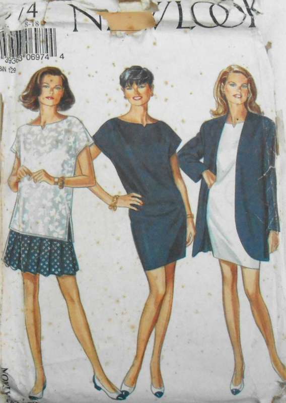 NEW LOOK 6974 JACKET-TOP-TUNIC-SKIRT SIZE 8-18 COMPLETE CUT TO 16-SKIRT PATTERN UNCUT