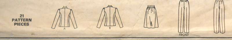 McCALLS 7303 JACKET-SKIRT-PANTS SIZE 12 BUST 34 COMPLETE-PART CUT