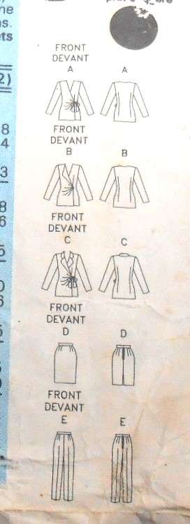 BUTTERICK 4925 TOP WITH SIDE TIE-SKIRT-PANTS SIZE 6-8-10 COMPLETE-CUT TO 10-ZIPLOC
