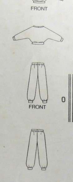 BUTTERICK 5197 KIDS TRACKSUIT TOP & PANTS SIZE 2-3-4 YEARS-COMPLETE