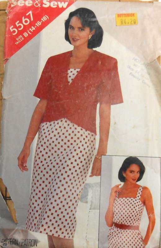 BUTTERICK 5567 JACKET & DRESSSIZE14-16-18- COMPLETE-UNCUT-F/FOLDED