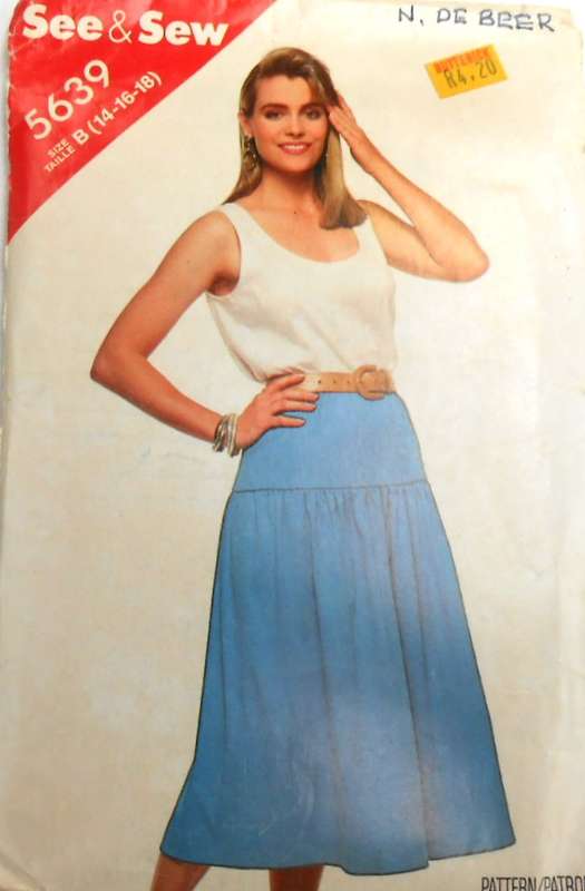 BUTTERICK 5639 TOP & SKIRT SIZE 14-16-18 COMPLETE CUT TO 14