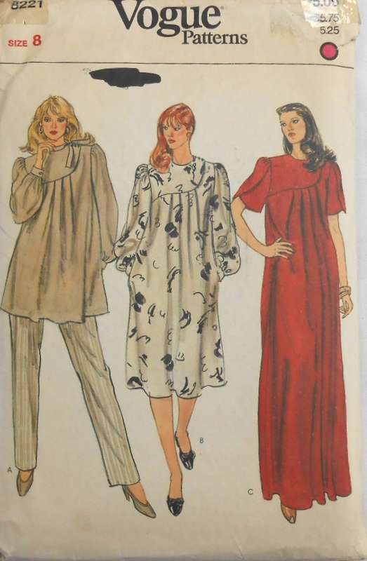 VOGUE 8221 MATERNITY TOP-DRESS-PANTS SIZE 8 COMPLETE