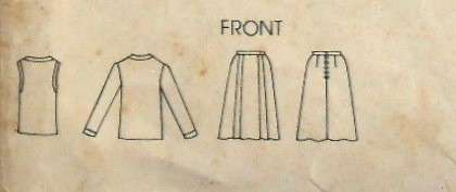 VOGUE 8233 JACKET-TOP-SKIRT SIZE 6-8-10 COMPLETE-CUT TO 10