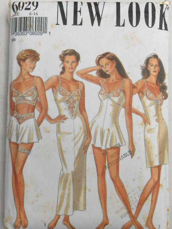 NEW LOOK PATTERNS 6029 LADIES LINGERIE SIZE 6-16 COMPLETE CUT TO 12-ZIPLOC