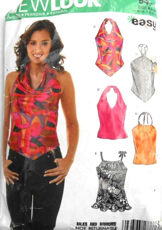 NEW LOOK PATTERNS 6464 SET OF HALTER & STRAP TOPS SIZE 8-18 SEE LISTING