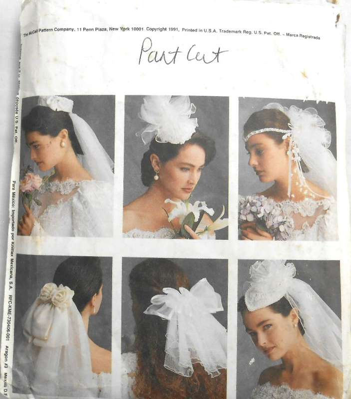 McCALLS CRAFTS 5204 BRIDAL ACCESSORIES - ONE SIZE COMPLETE-PART CUT