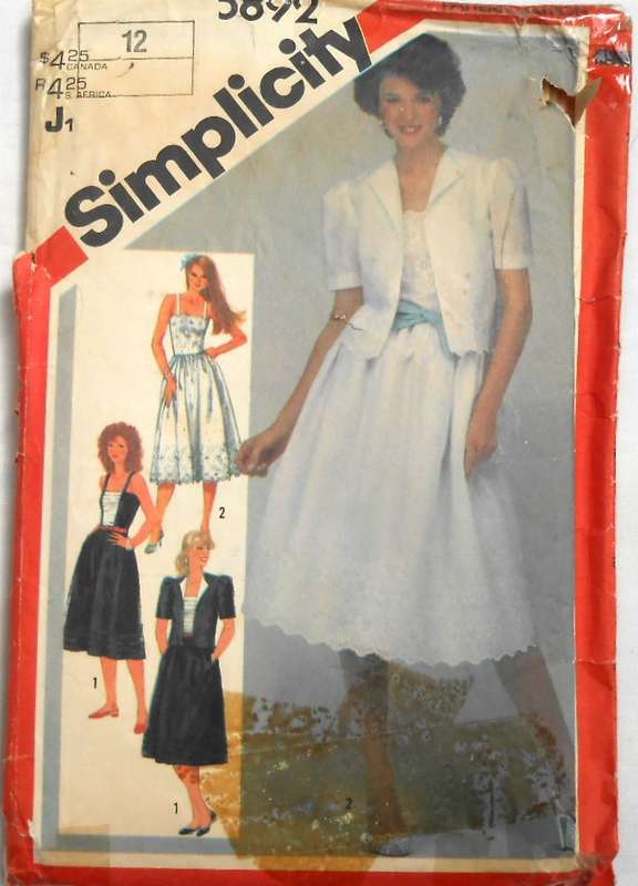 SIMPLICITY 5892 FITTED SUNDRESS & UNLINED JACKET SIZE 12 COMPLETE