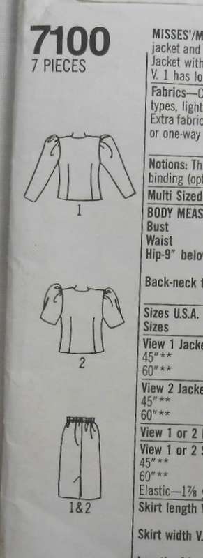 SIMPLICITY 7100 SUIT DRESS SIZE 6-14 COMPLETE CUT TO 14