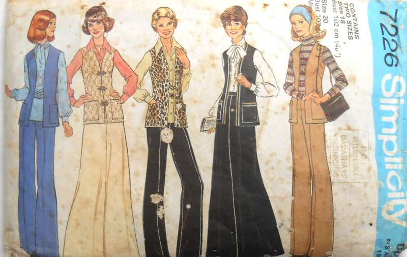 SIMPLICITY 7226 LONG WAISTCOAT/GILET-SKIRT-PANTS SIZE 18-20 BUST 102 -107 CM COMPLETE-NO SEWING INST