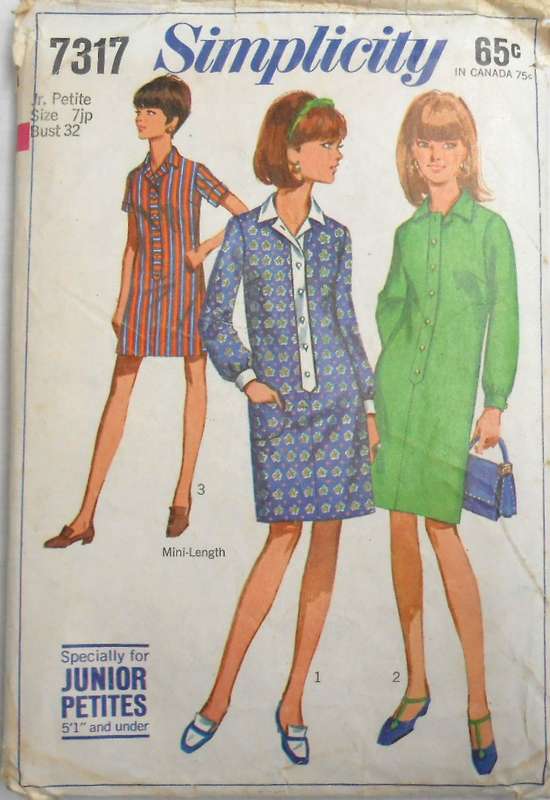 VINTAGE SIMPLICITY 7317 STEP IN DRESS-SHORTS SIZE 7P BUST 32 COMPLETE