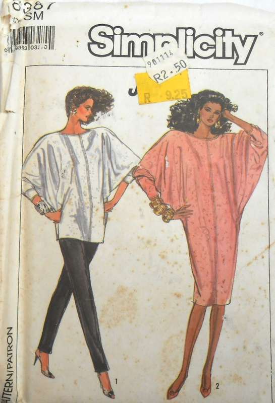 SIMPLICITY 8387 LOOSE FITTING PULLOVER DRESS-TOP-PANTS SIZE SMALL10-12 COMPLETE-UNCUT-F/FOLDED