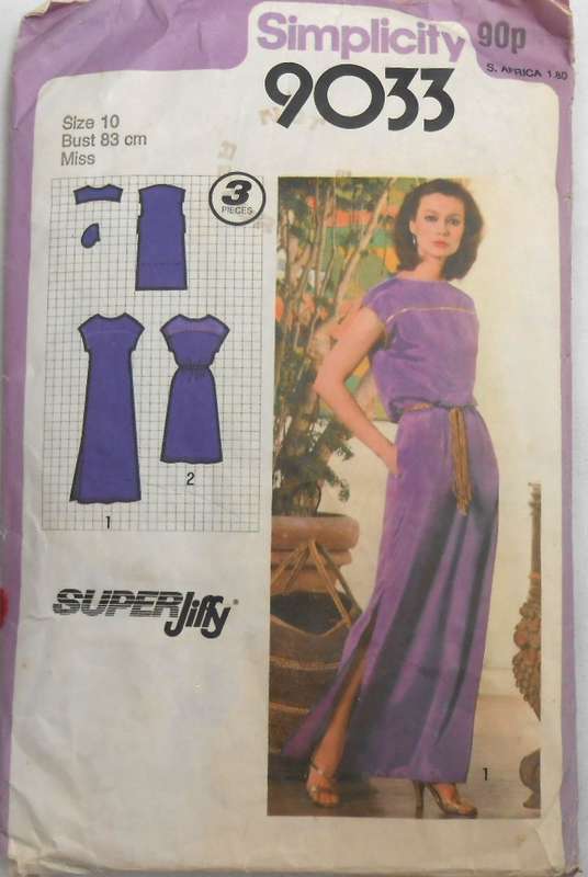 SIMPLICITY 9033 PULLOVER DRESS SIZE 10 BUST 83 CM COMPLETE