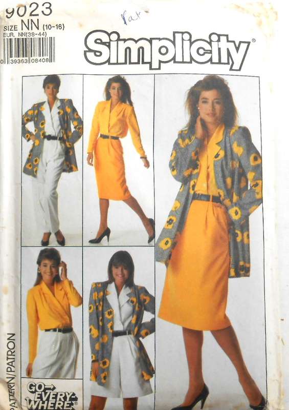 SIMPLICITY 9023 BLOUSE-PANTS-WALKING SHORTS-SKIRT-UNLINED JACKET SIZE 10-16 COMPLETE-CUT TO 10