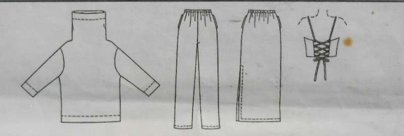 McCALLS 2184 PULLOVER TOP-HALTER TOP-PULL ON PANTS-SKIRT SIZE L(16-18)-COMPLETE-UNCUT-F/FOLDED