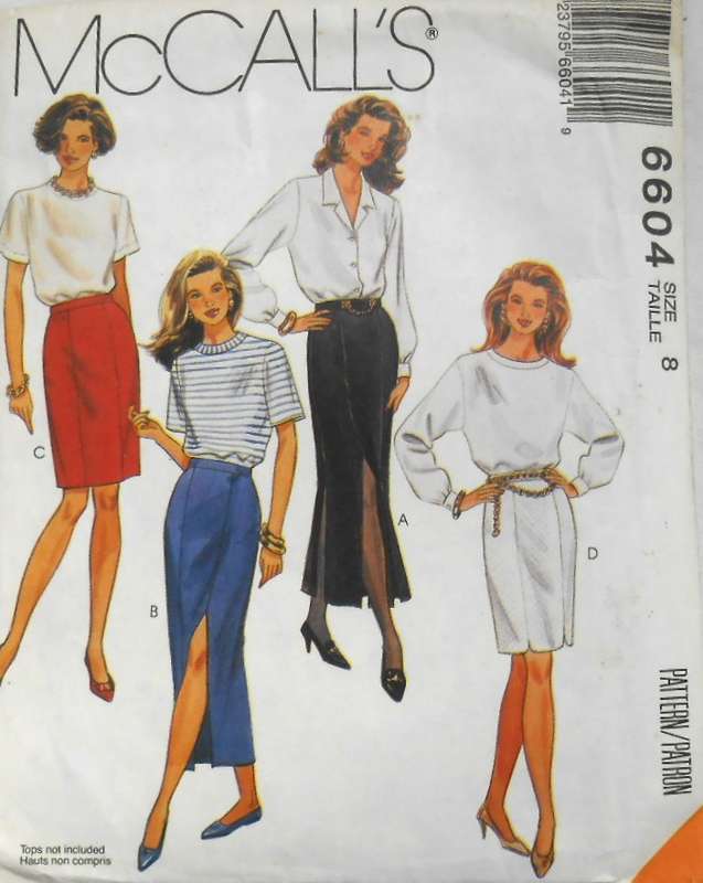 McCALLS 6604 GORED SKIRT IN 2 LENGTHS SIZE 8 COMPLETE