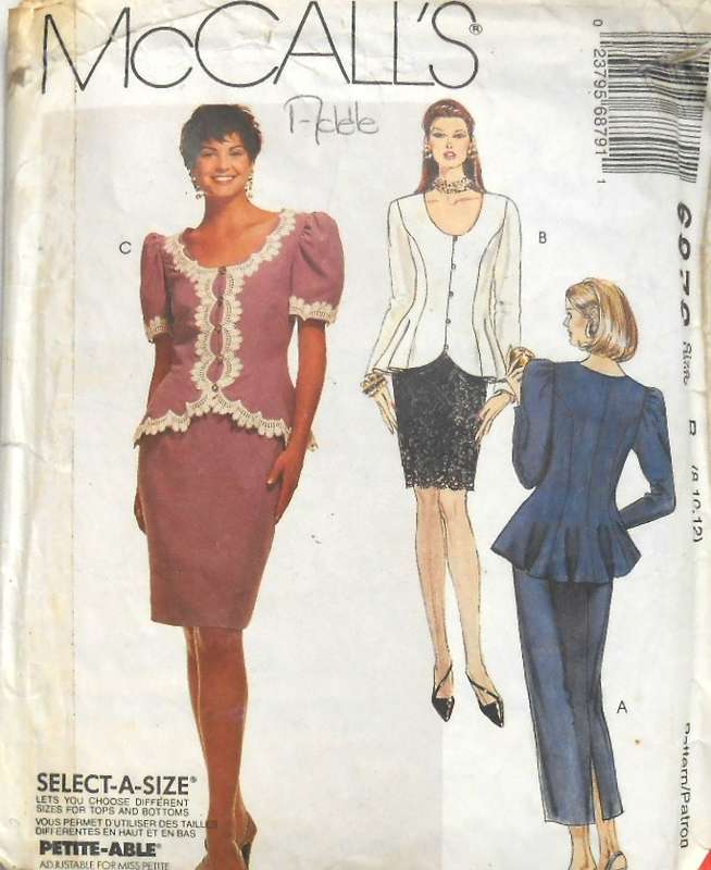 McCALLS 6879 TOP & SKIRT IN 2 LENGTHS SIZE 8-10-12 COMPLETE-CUT TO 12