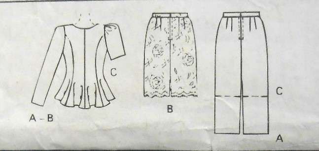 McCALLS 6879 TOP & SKIRT IN 2 LENGTHS SIZE 8-10-12 COMPLETE-CUT TO 12