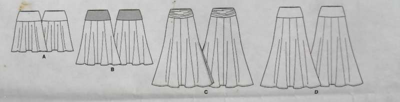 McCALLS M7130 DRESSES & SKIRTS WITH BAND VARIATIONS SIZE XS-S-M (4-14) COMPLETE CUT TO M (12-14)
