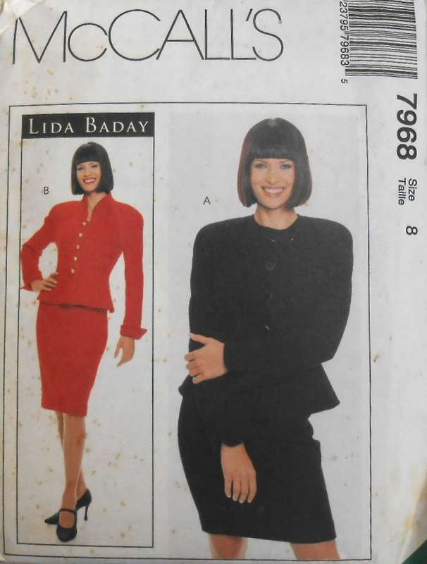 McCALLS 7968 LINED JACKET-LINED SKIRT IN 2 LENGTHS SIZE 8 COMPLETE-UNCUT-F/FOLDED