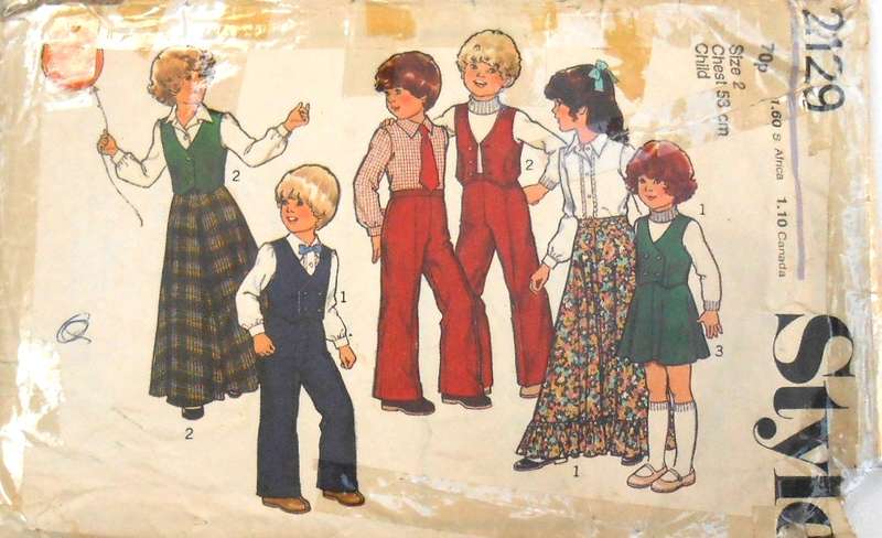 VINTAGE STYLE 2129 KID SKIRT-WAISTCOAT-SHIRT-PANTS SIZE 2 YEARS CHEST 53 C WAISTBAND IS NOT SUPPLIED