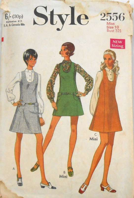 VINTAGE STYLE 2556 TUNIC DRESS IN 2 LENGTHS & BLOUSE SIZE 10 BUST 32 1/2 COMPLETE