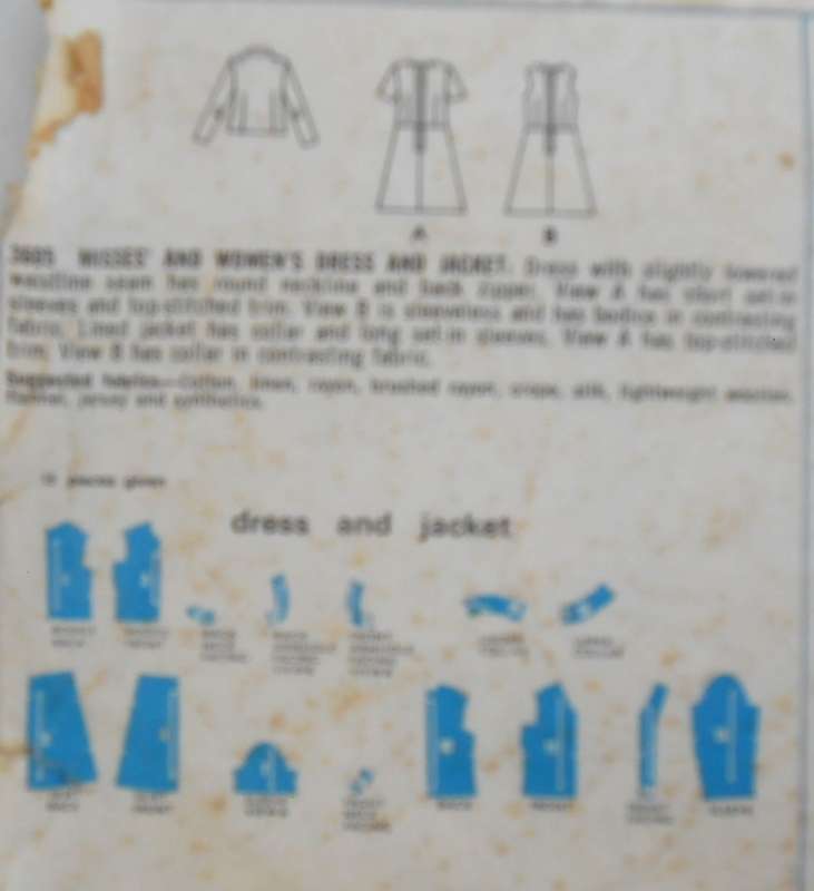 VINTAGE STYLE 3605 DRESS & JACKET SIZE 14 BUST 36 COMPLETE