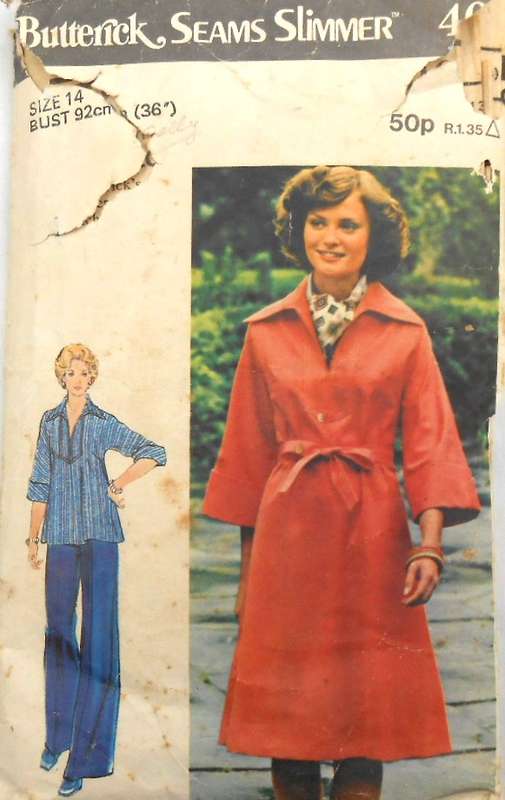VINTAGE BUTTERICK 4010 DRESS-TUNIC-PANTS-BELT SIZE 14 BUST 92 CM/36" COMPLETE