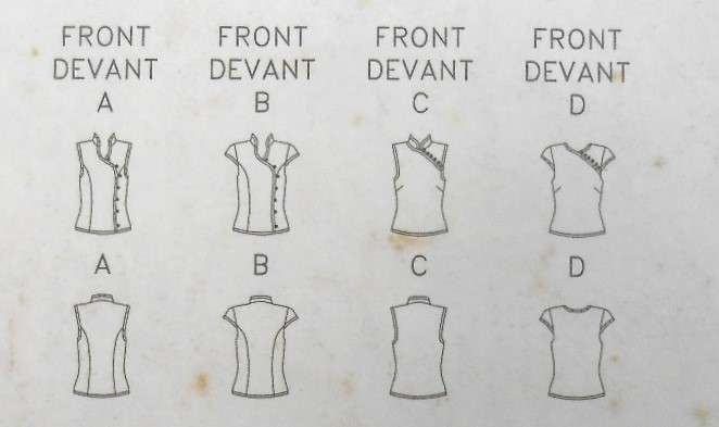 BUTTERICK B4188 SEMI FITTED LINED "MANDARIN" TOP SIZE 12-14-16 COMPLETE CUT TO 16