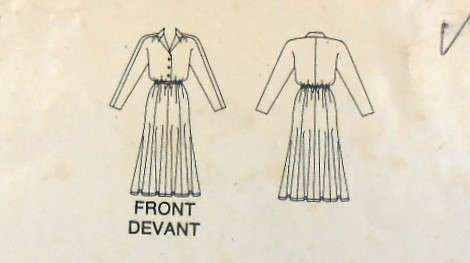 BUTTERICK 5539 FRONT BUTTON FLARED DRESS SIZE 8-10-12 COMPLETE-CUT TO 12